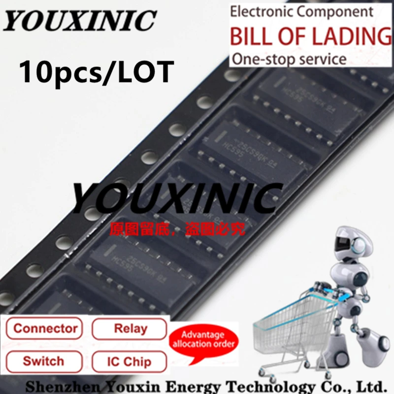 

YOUXINIC 2022 + 100 новый импортный оригинальный SN74HC595DR 74HC595D HC595 SOP-16 8-битный чип последовательного регистра