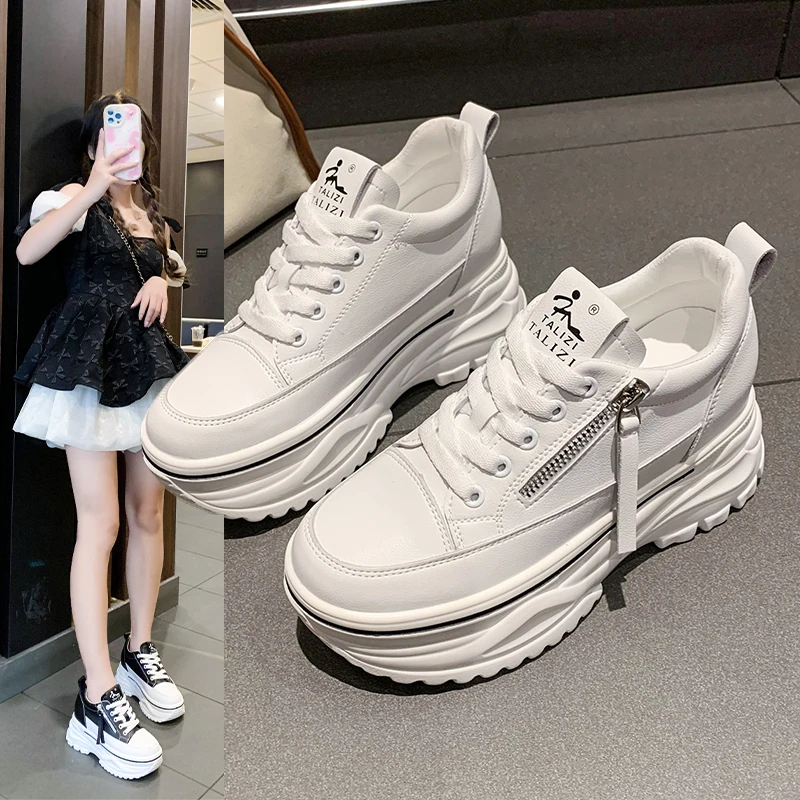 

FUJIN/women's casual leather shoes, with a sole of 5cm; Women's fashion