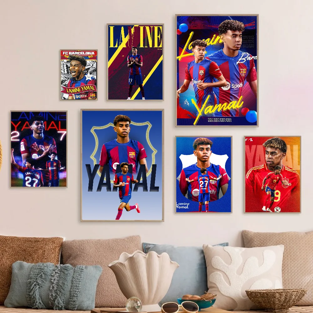 Постер L-Lamine FootballStar Y-Yamal клейкие настенные ретро-постеры высокого качества для