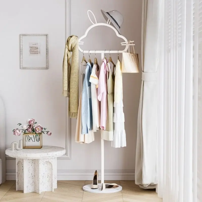 

Bedroom Floor Hanging Clothes Rack, Household Cream Windbreaker Hat Rack, Porch Storage Rack, Bedside Clothes Artifact At Night