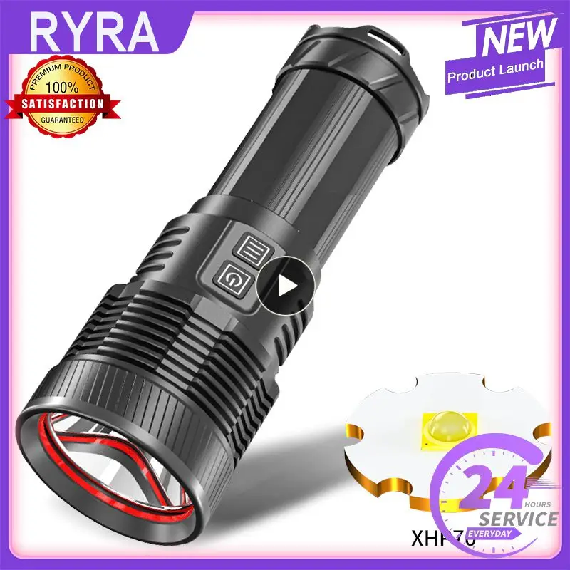 

XHP70 Powerful Flashlight Portable Strong Outdoor Searchlight USB Zoomable Waterproof Tactical Torch with Strap Bag