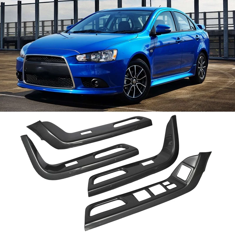 

Car Left Hand Drive Interior Door Window Lift Glass Switch Buttons Cover Trims for Mitsubishi Lancer EX 2010-2016