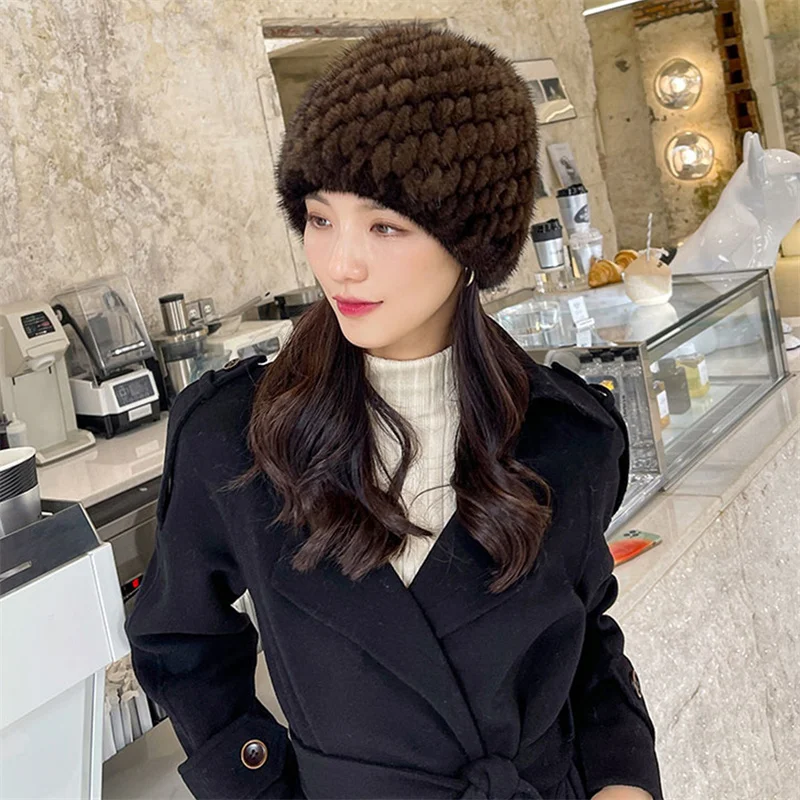 Lady  Winter Hat Encrypted Mink Hat Old Man Hat Grandma Ear Protection Hat  Old Women Hat Fashion Warm Mink Hat Free Shipping