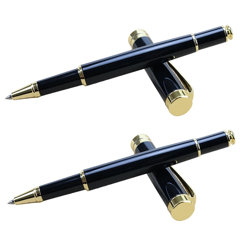 

Металлическая ручка для бизнеса, креативный подарок, нейтральная ручка для рукописного ввода, запасная ручка, 2 шт.