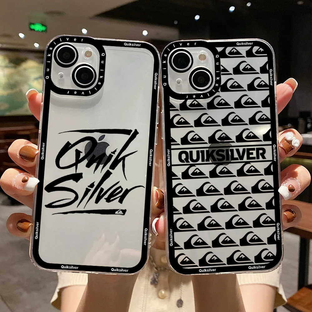 Phone Case For Iphone 14 13 Mini 13 12 Pro 14 Pro Max 14 Plus Soft Transparent Q-quiksilvers Clear Cover