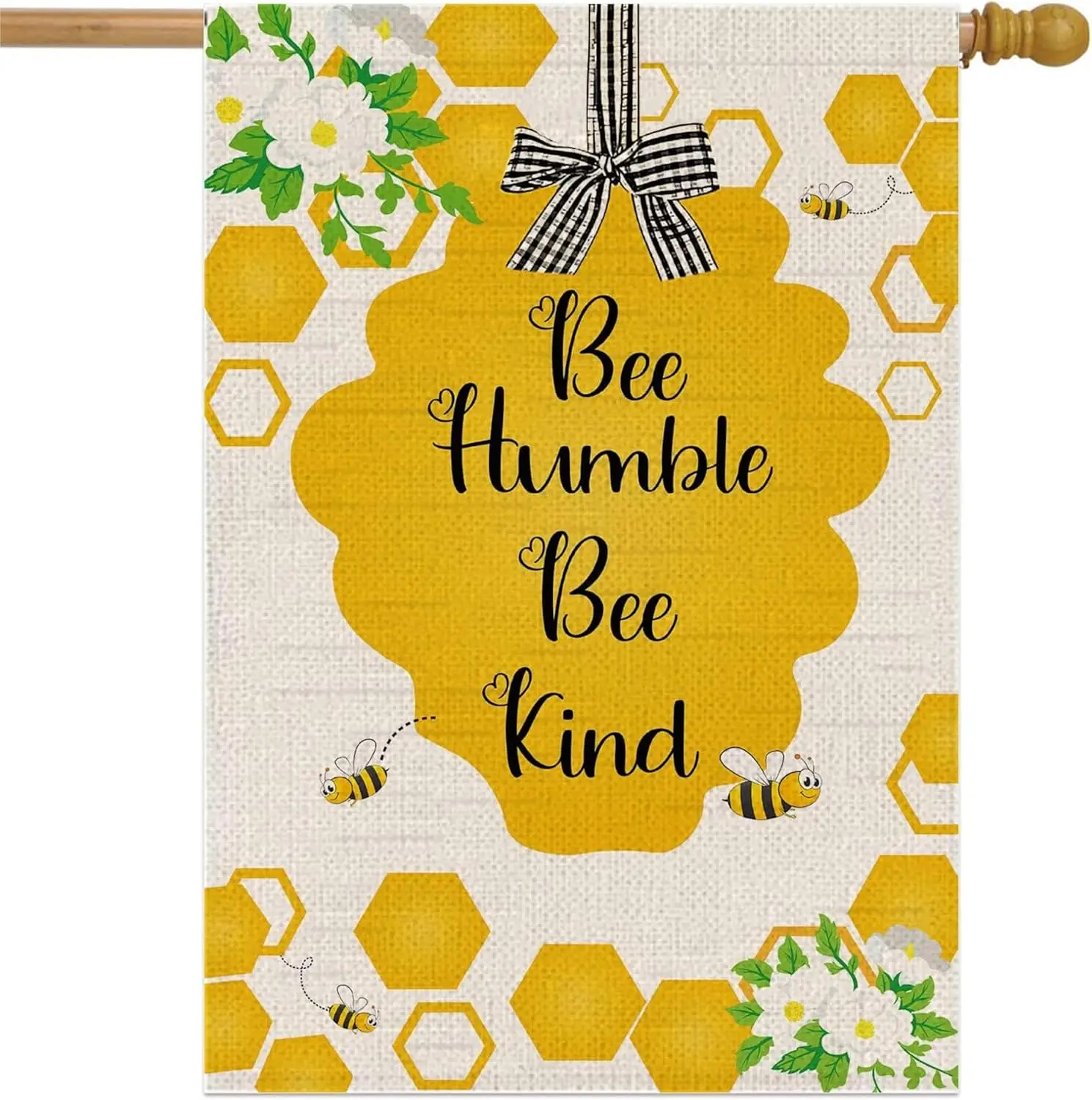 Двусторонний летний Садовый флаг 12x18 домик в виде пчелы сезонный большой