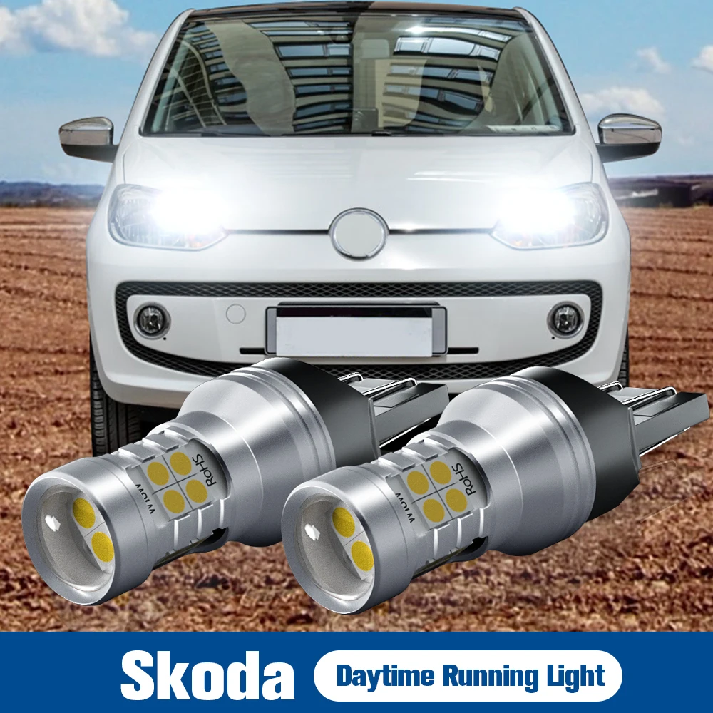 

2pcs LED Daytime Running Light W21/5W 7443 DRL Bulb Lamp Canbus For Skoda Citigo 2012 2013 2014 2015 2016 2017 2018 2019 2020