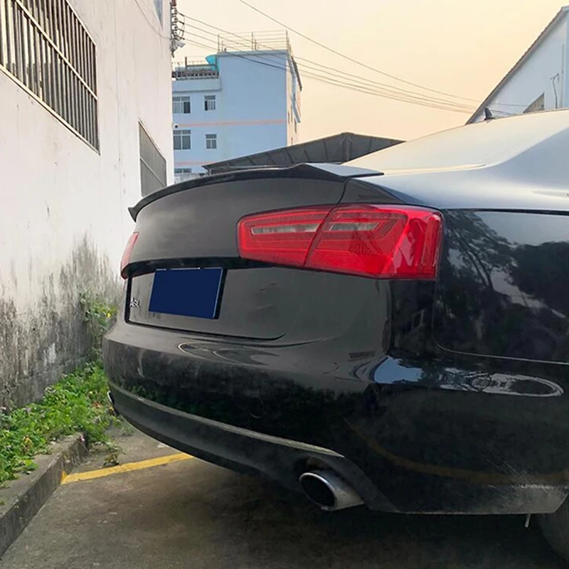 Для глянцевого черного спойлера аксессуары OLD Audi A6 C7 2011-2018 АБС-пластик багажник