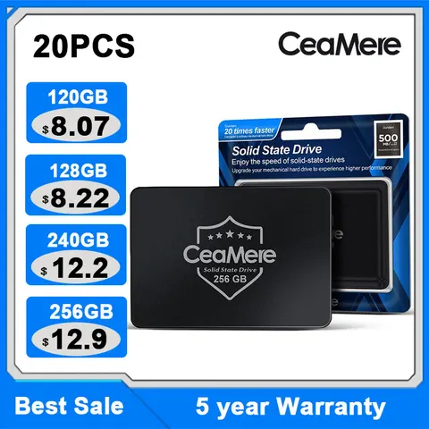 CeaMere SSD 10-20 шт., компьютерный твердотельный диск 128 ГБ 240 ГБ 256 ГБ 480 ГБ 512 ГБ 960 ГБ 1 ТБ, диск, бесплатный Пользовательский логотип