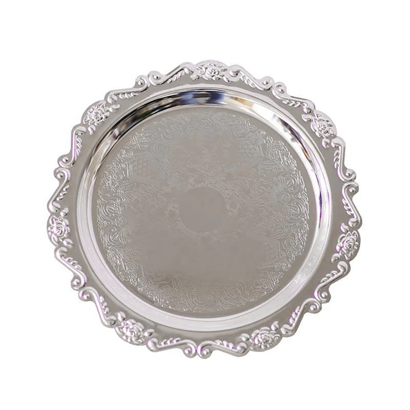 

Металлический поднос серебристого цвета