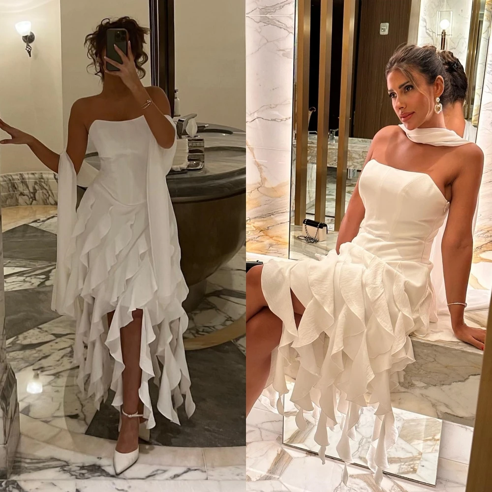 Вечернее шифоновое драпированное плиссированное пляжное платье трапециевидной