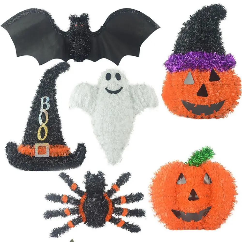 

Multicolor Halloween Hanging Decoration Witch Hat Pumpkin Spider Bat Ghost Drop Ornament Party Supplies Haunted House