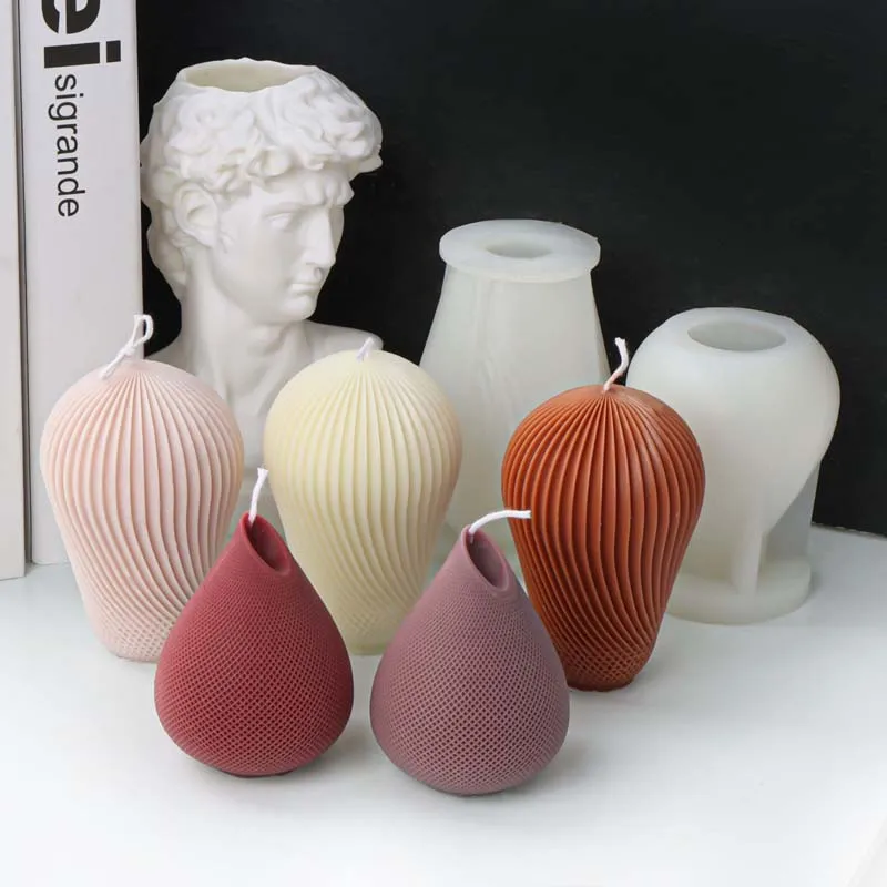 

Twisted Stripe Grid Water Droplets Silicone New Molds Gypsum Resin for Candlessoaps Soap Casting Mold Making Candle Decoration