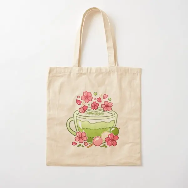 

Пакеты из хлопчатобумажной ткани с принтом в виде чая маття