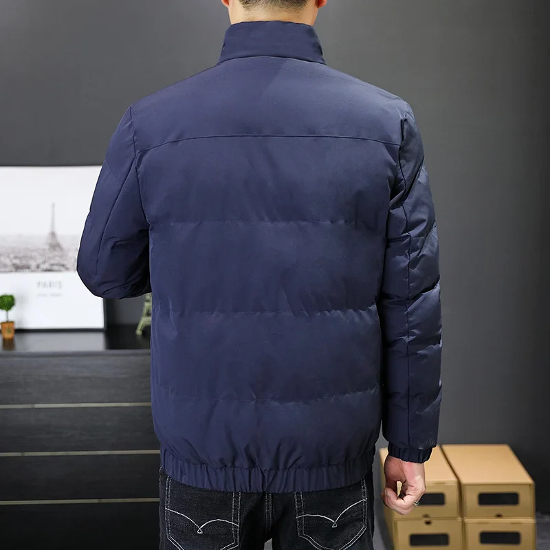 Утепленное хлопковое пальто с воротником-стойкой мужская куртка-пуховик