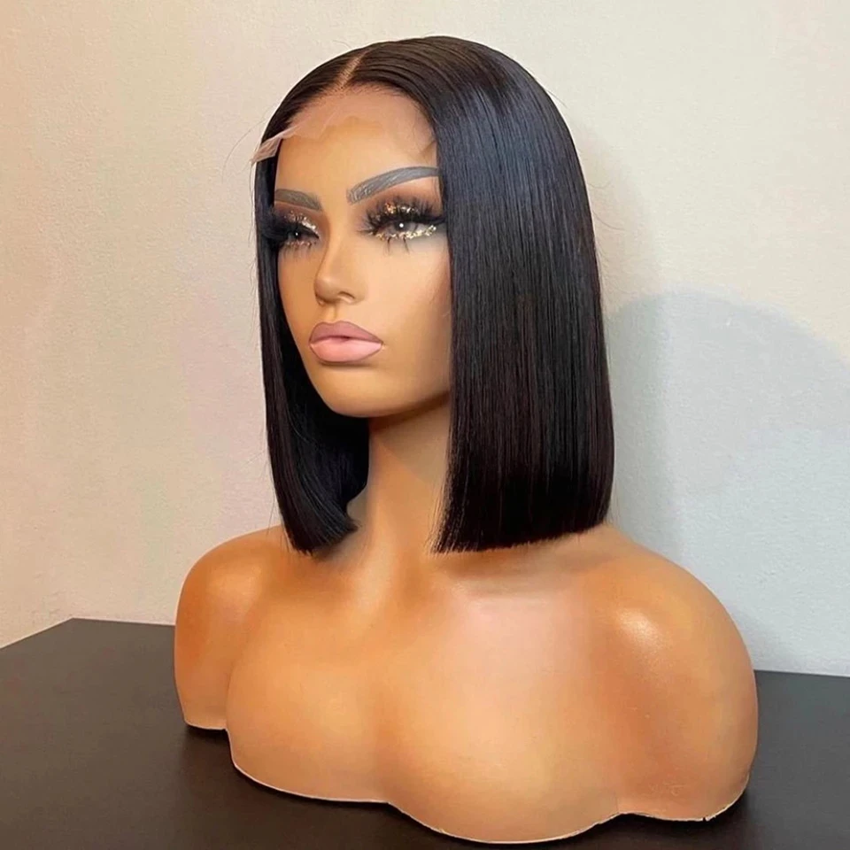 Short Bob T Part Lace Front Wig Human Hair Wigs For Women Indian Straight Bob 13X1 Lace Human Hair Wigs 8 10 28 Inch Lace Wig