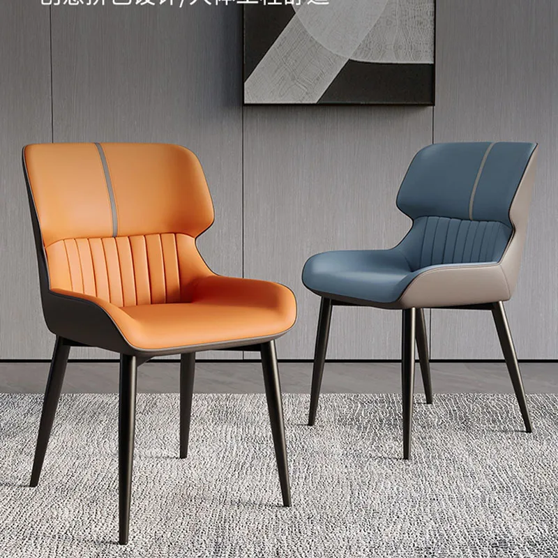 S Blue Faux Leather Cushion Nordic Dining Chairs Luxury European Cadeira Garden Furniture Sets