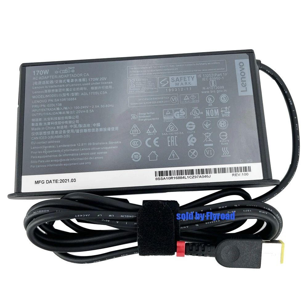 

Новый тонкий 170W Lenovo 20V 8.5A адаптер переменного тока для ноутбука ThinkPad P73LEGION Y700 R720 P70 P71 ADL170SCC3A