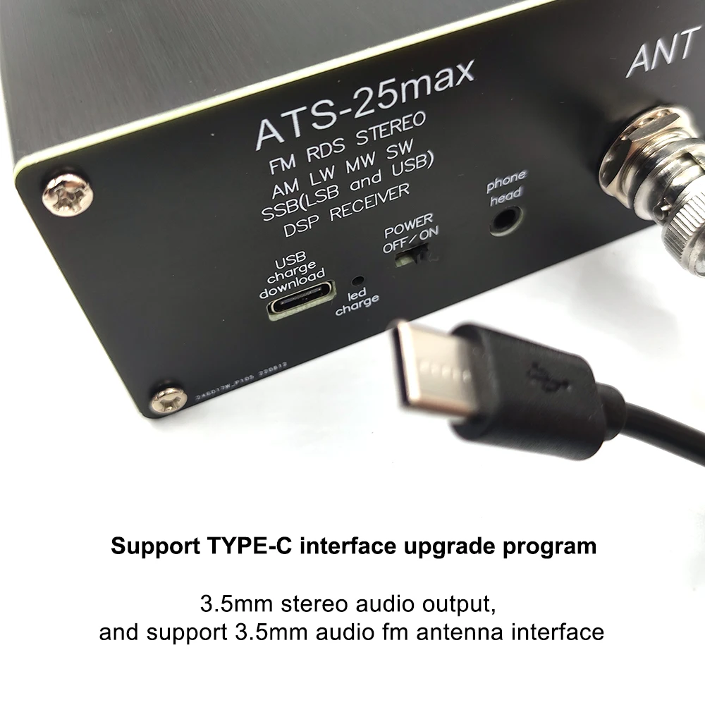 ATS-25 Max Si4732 Full Band Radio Receiver FM/LW/MW/SW/SSB Tester 2000mAh Capacity ATS-25 Upgrade 2.4 Inch Portable Receiver