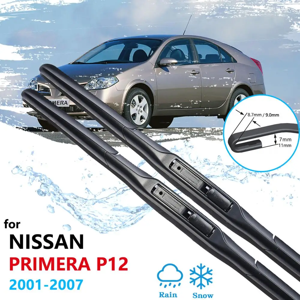 

Car Wiper Blade for Nissan Primera P12 2001 2002 2003 2004 2005 2006 2007 Front Brushes Washer Windscreen Windshield Accessories