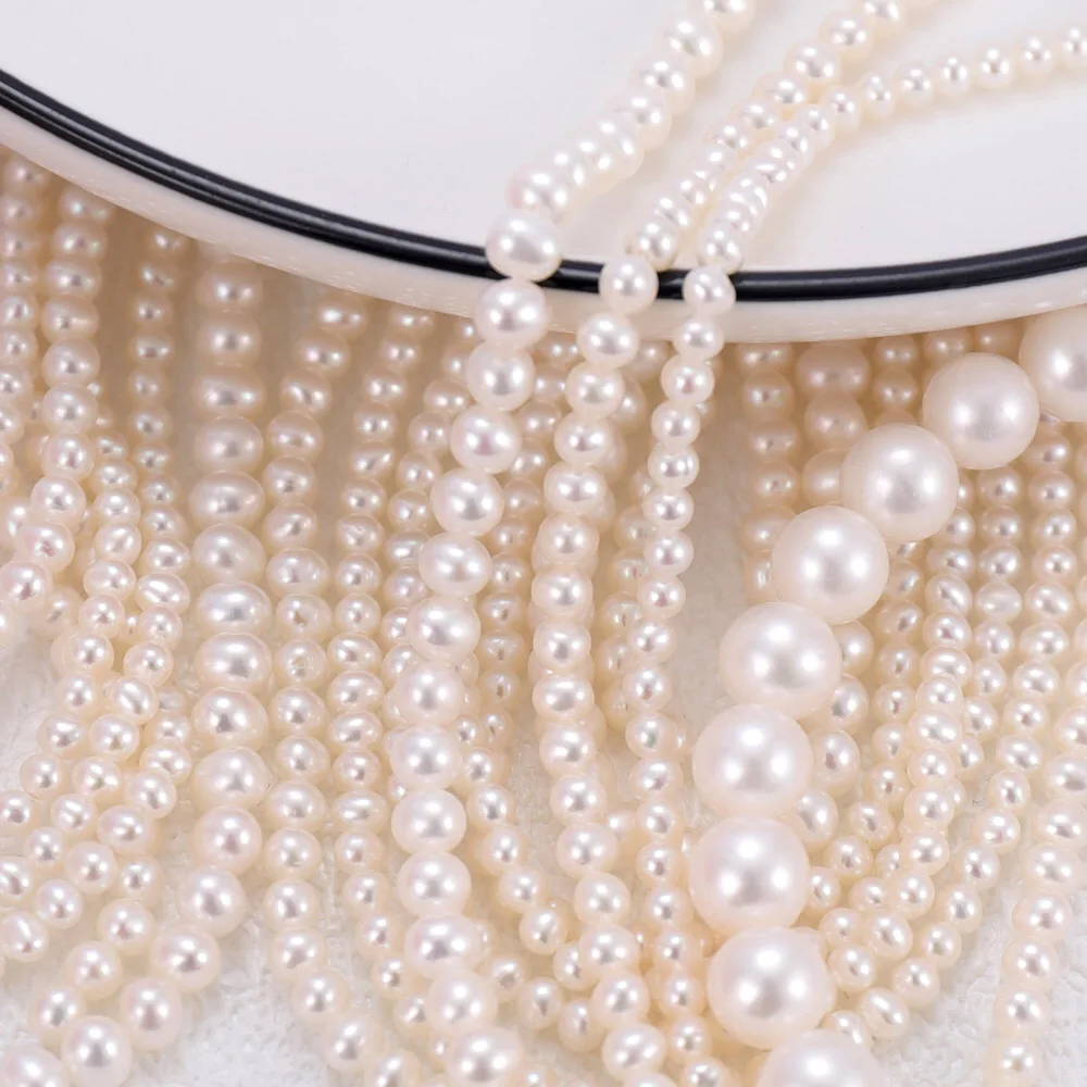 

New Natural Freshwater Pearls Near Round Small Pearl Semi-Finished Loose Beads for Make Jewelry DIY Necklace Accessories