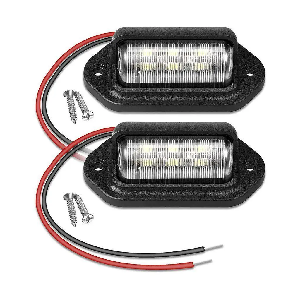 

2PCS LED Car License Number Plate Light Lamps For SUV Truck Trailer Van Tag Step Light White Bulbs Car License Plate Lights