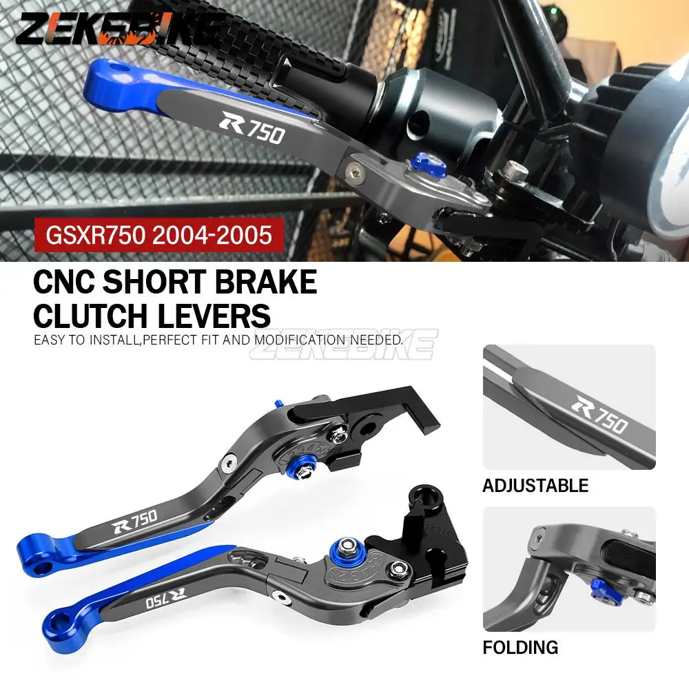 

Motorcycle Hand Brake Clutch Adjustable Collapsible Levers Handle Folding Extendable grip FOR SUZUKI GSXR750 GSX-R 750 2004-2005