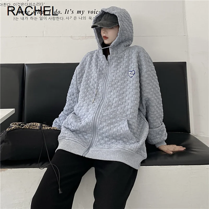 

Женский свободный свитер с капюшоном