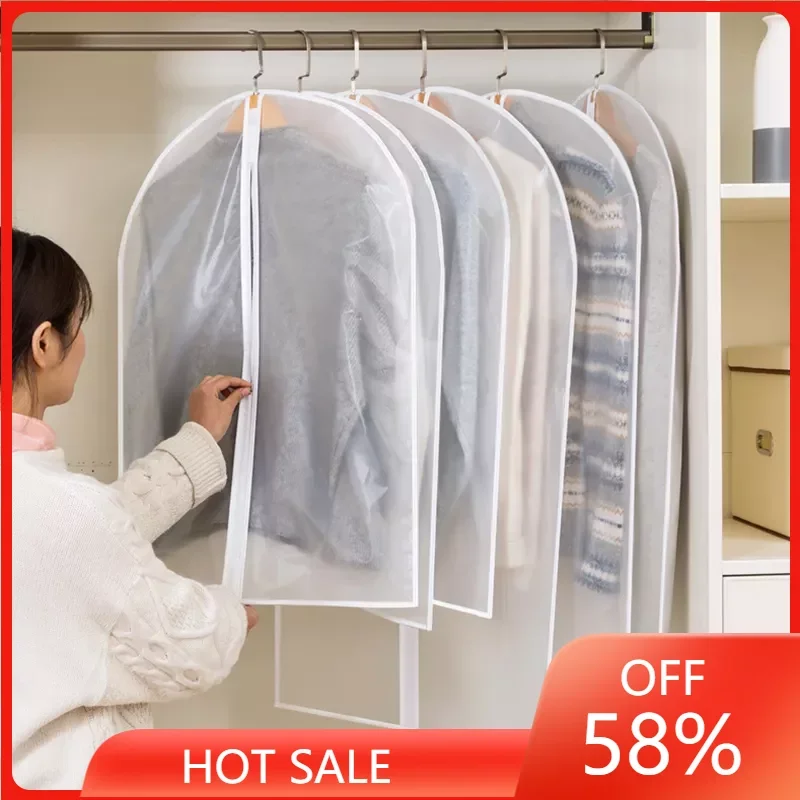 

Hot Clothes Hanging Garment Dress Clothes Suit Coat Dust Cover Home Storage Bag Pouch Case Organizer Wardrobe Hanging Clothing