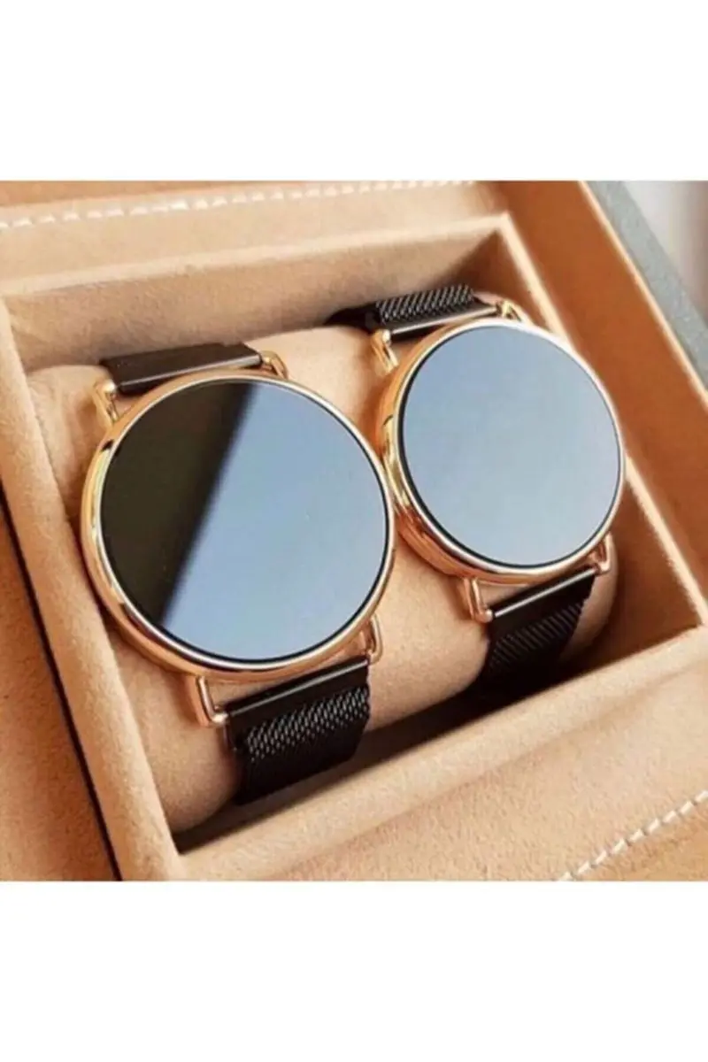 

Digital and touch black color straw magnet cord double watch