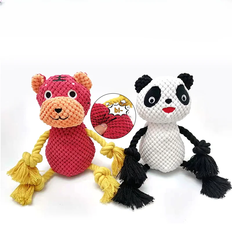 

Pet Product for Dog Pet Supplies Puppy Dogs Panda Shape Rope Clean Molar Chew Knot Play Toys Large Small Dogs Toys