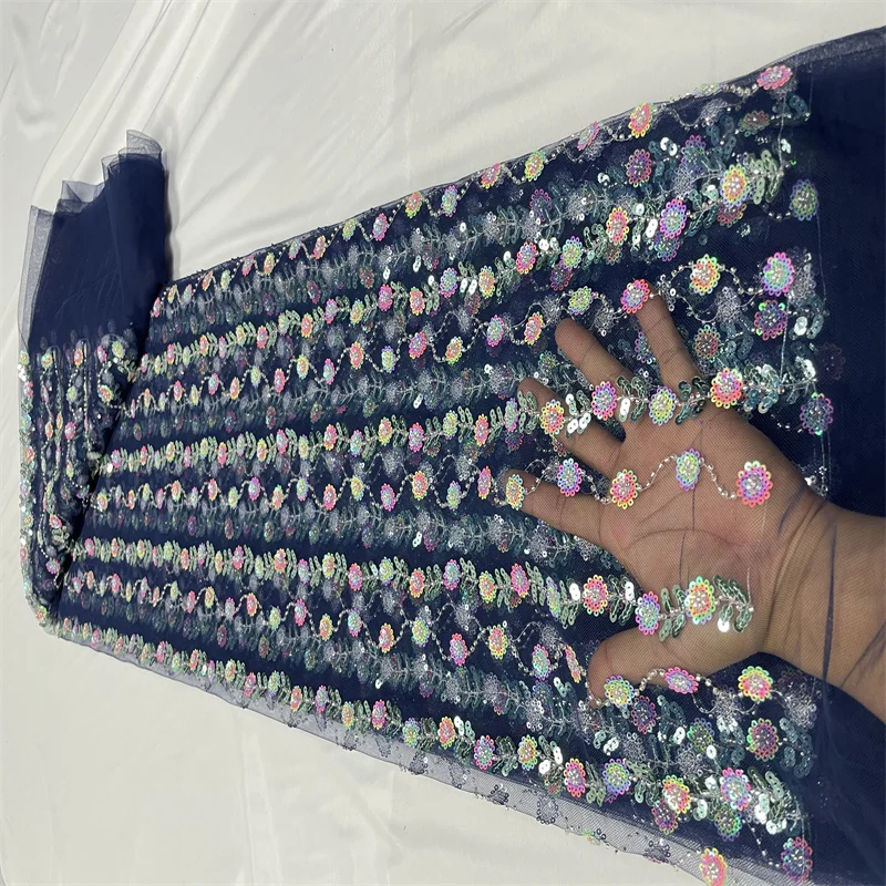 

Нигерийская французская сетчатая Тюлевая кружевная ткань с блестками 2023, высококачественное Сетчатое кружево для невесты, африканская кружевная ткань для свадебной вечеринки, 5 ярдов