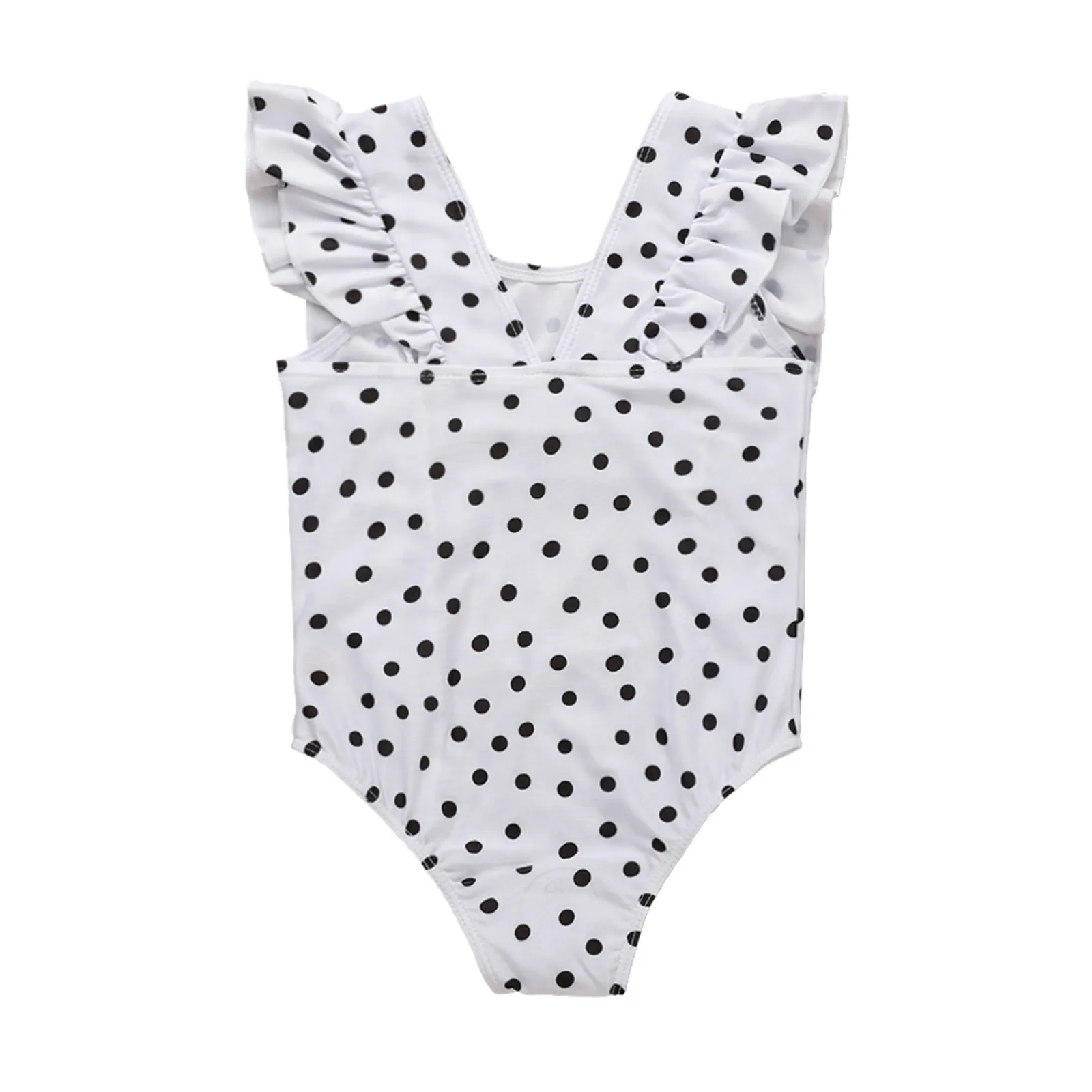 Женский слитный купальник в горошек с оборками | Детская одежда и обувь