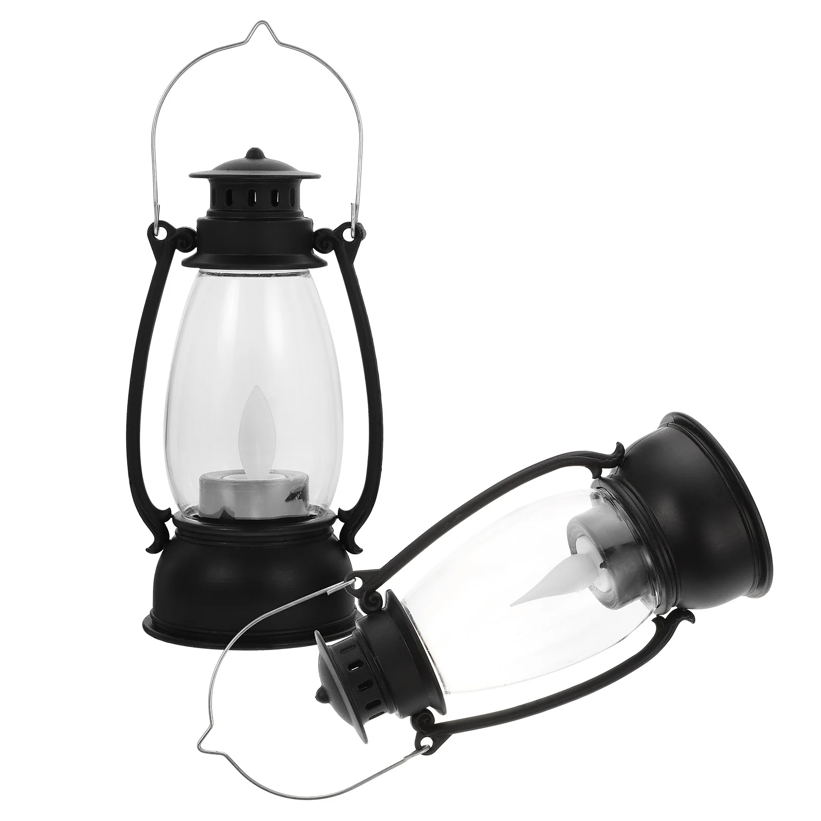 

2PCS LED Retro Handheld Lantern Electronic Decorative LED Candle Light
