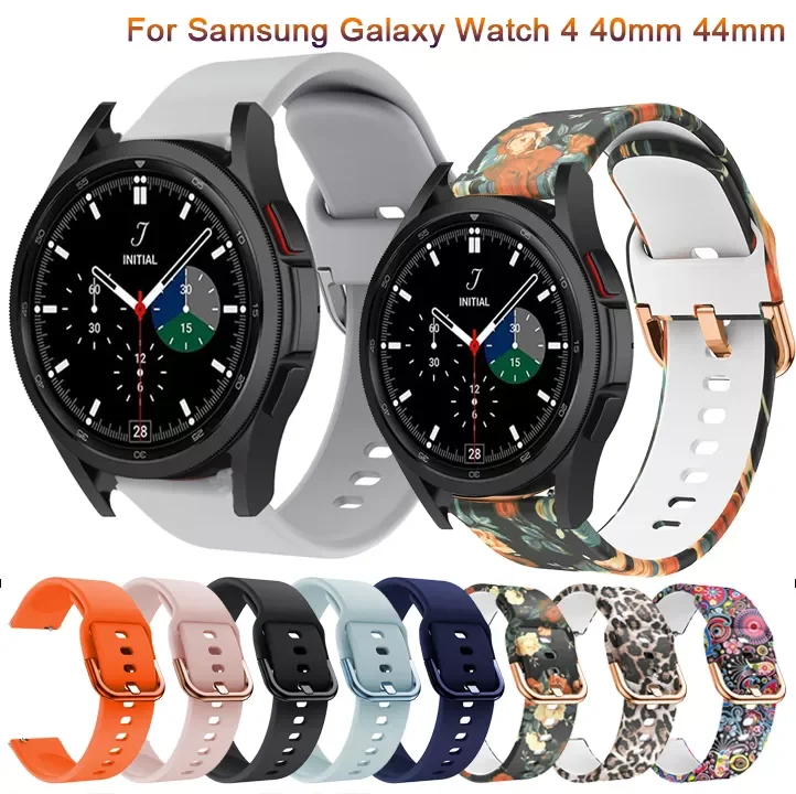 

20mm Soft Silicone Watchbands for Samsung Galaxy Watch 4 40mm 44mm Strap Band for Galaxy Watch 4 Classic 42mm 46mm Straps Correa