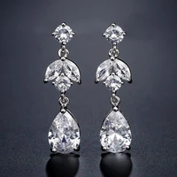 2022 new korean style fashion jewelry for women exquisite elegant water drop zircon stud earrings wedding party gifts