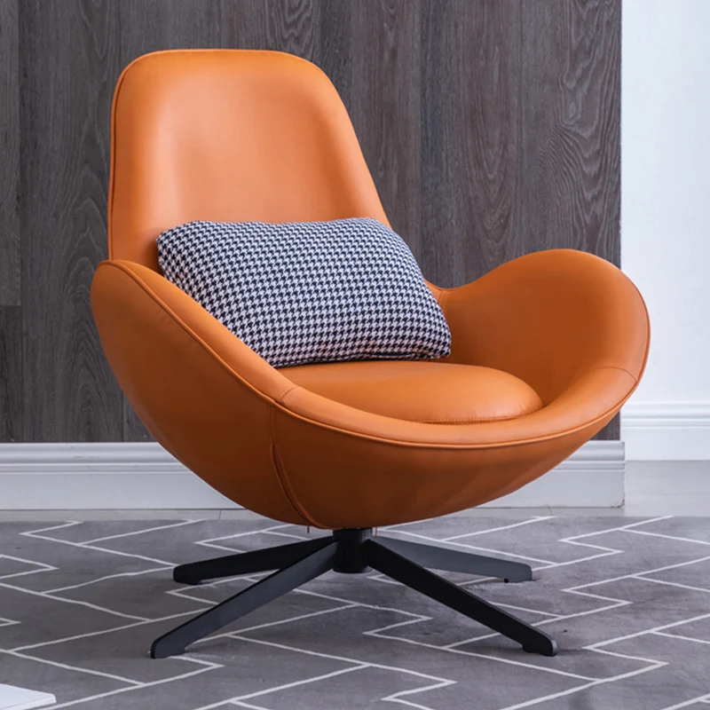 Nordic preguiçoso sofá designer ovo cadeira escandinavo tigre cadeira sala de estar varanda giratória lazer cadeira designer eggshell