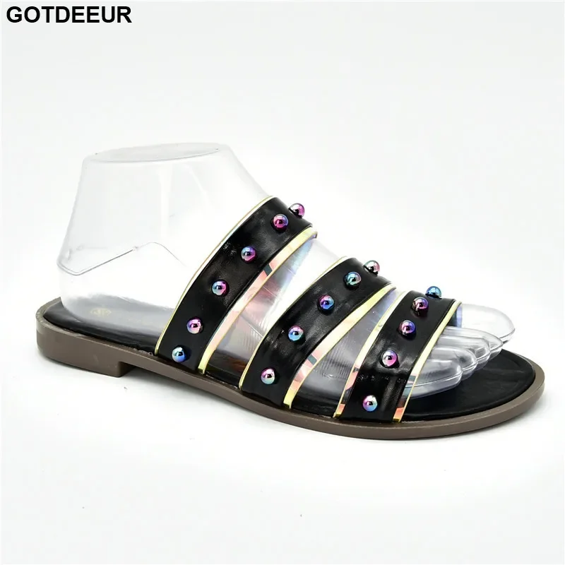 

Новое поступление, женская свадебная обувь, украшенная искусственными летними туфлями на низком каблуке, элегантные женские туфли без застежек