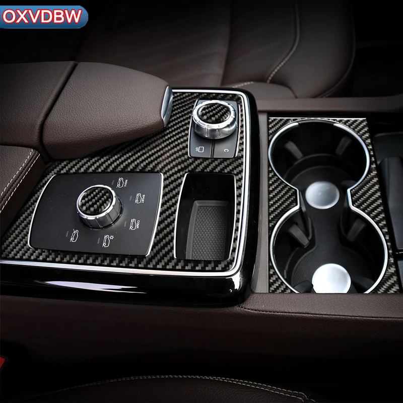 

Carbon Fiber Central Control Multimedia Plane Stickers Trim Covers LHD RHD Car Styling For Mercedes GLE GLS M Class interior