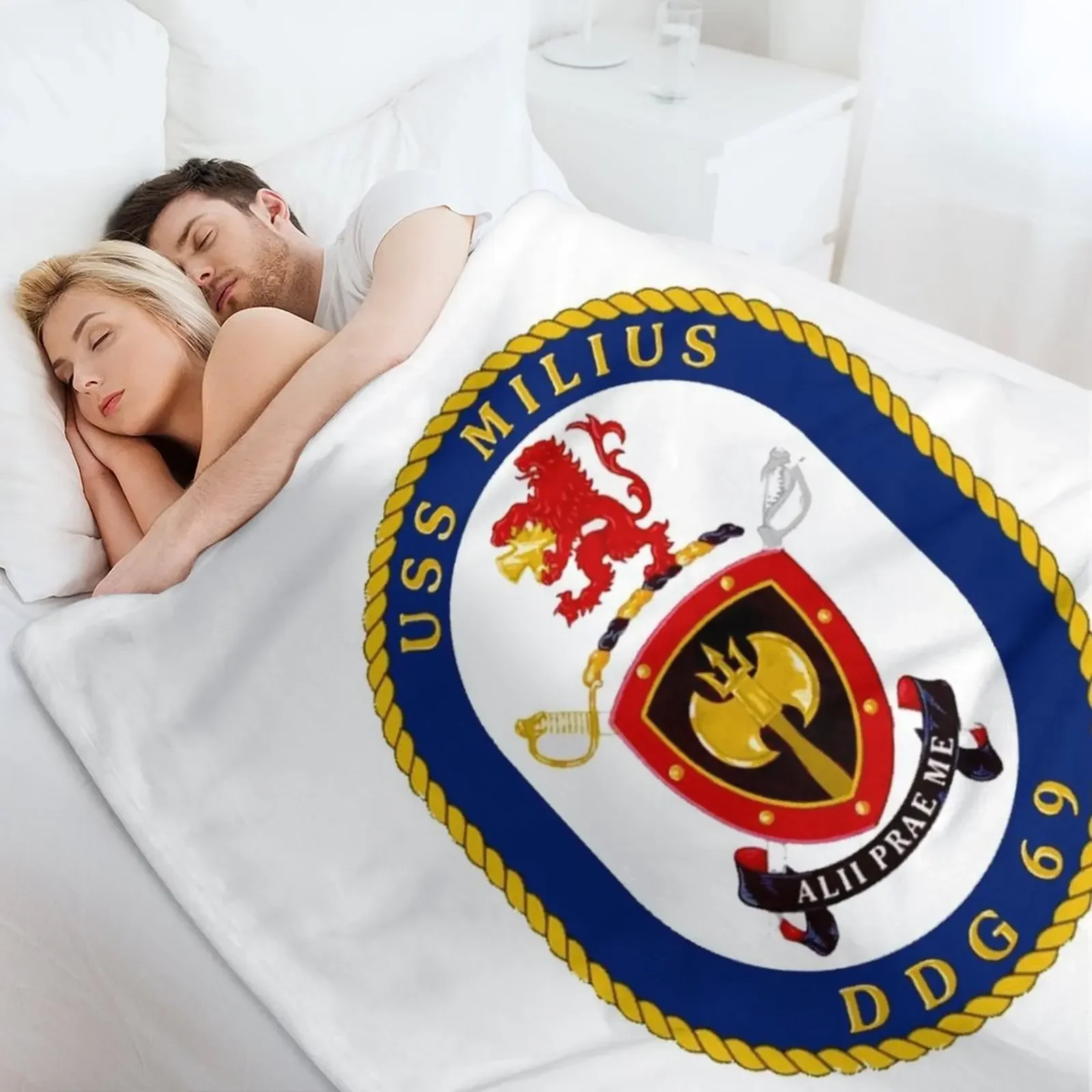 DDG-69 USS Milius Crest Теплый плюшевый плед