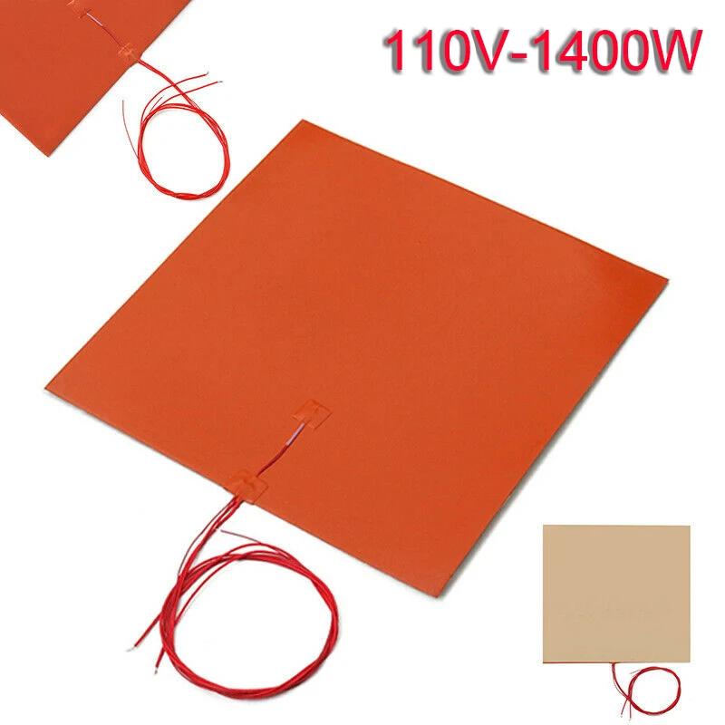 

1pc Heating Pad 400*400MM 110V/220V 1400W Silicone Heater Mat Pad For Printer Heated Bed Heating High Insulation Performance