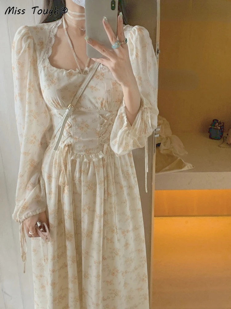 Женское винтажное кружевное платье элегантное миди-платье с цветочным принтом в