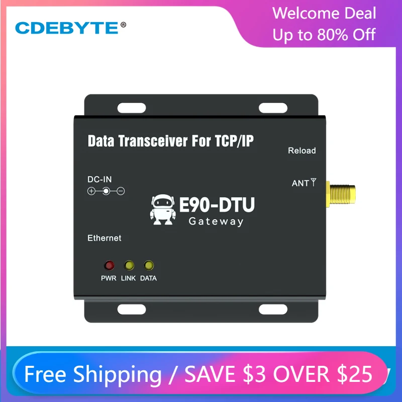 

1pc Ethernet LoRa 915MHz E90-DTU(900SL30-ETH)-V2.0 MQTT 30dBm 8V~28V 10km RSSI SMA-K TCP UDP Transceiver Modem