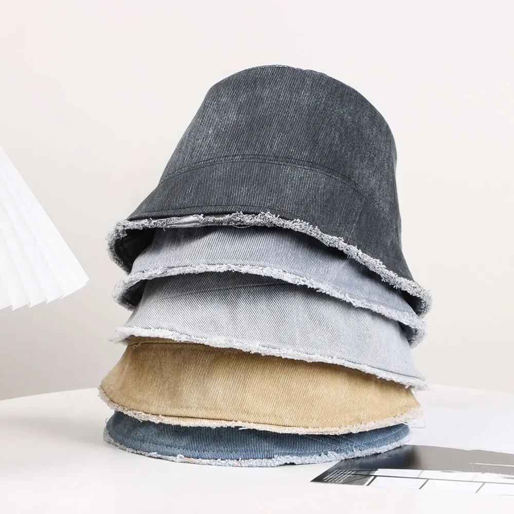 

2022 New Foldable Fisherman Hat Washed Denim Bucket Hats Unisex Fashion Bob Caps Hip Hop Gorros Men Women Panama Bucket Cap