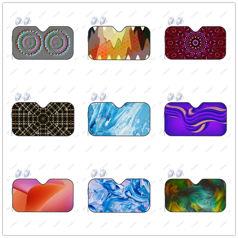 

Цветной чехол на лобовое стекло автомобиля с шестигранным узором Солнцезащитный козырек складной блок УФ-лучей Защита от солнца для авто седан грузовик внедорожник