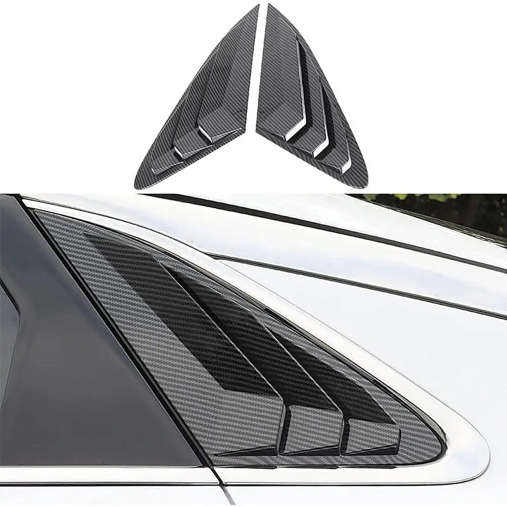 

2pcs Carbon Fiber Pattern Rear Side Window Louvers Scoop Shade Cover Shutter Decoration Parts Compatible For Kia K5