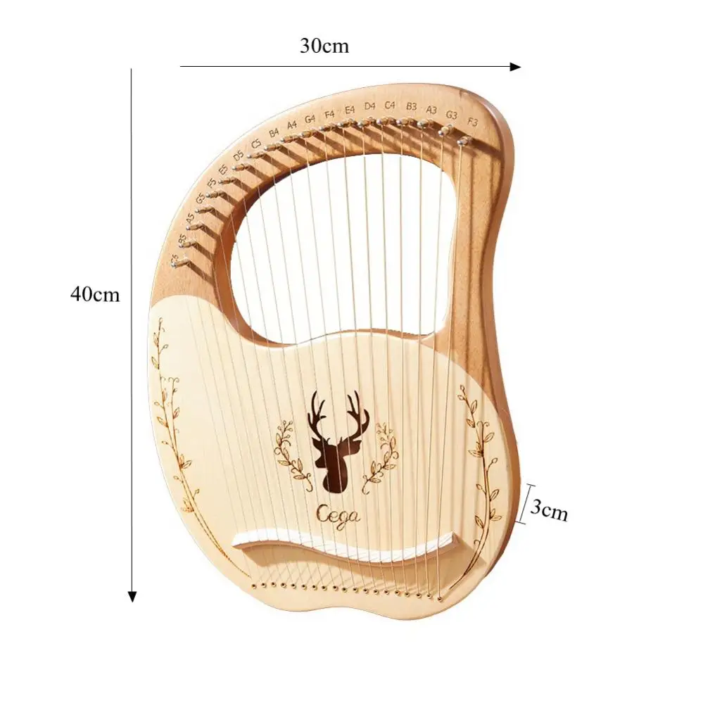 Thumb Piano 19 Strings Wooden Spruce Lyre Harp Stringed Musical Instrument Piano Box Ornaments Gift  Keyboard Instruments enlarge