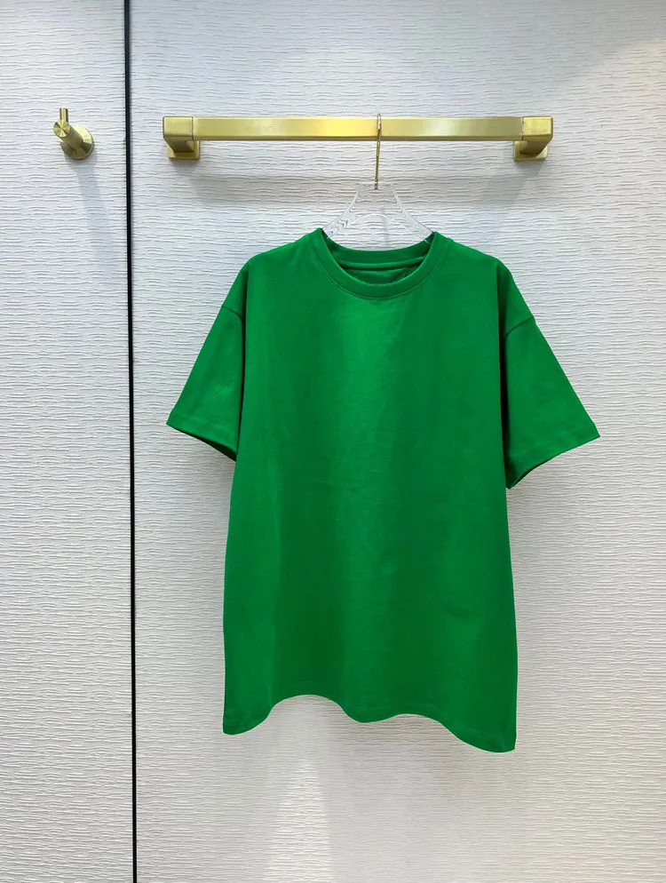 

High-end 4 Color T-shirt for Women Fashion Casual Short Sleeve Tshirt Top Quality 3D Cut O-neck Cotton Tops Tee Lady Spring 2022
