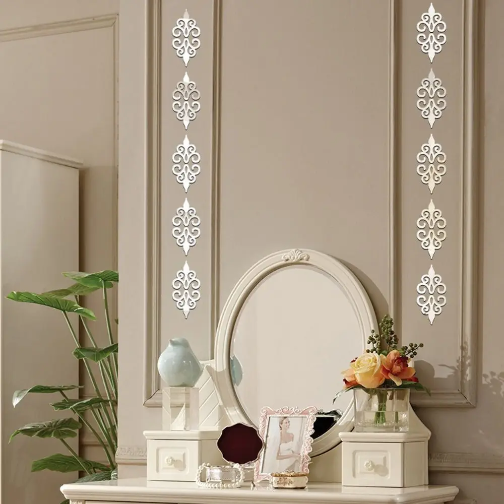 

10Pcs Reflective Hollow Wall Sticker Waterproof Creative 3D Relief Window Art Mural Removable Creative Decal Fashion Home Decor