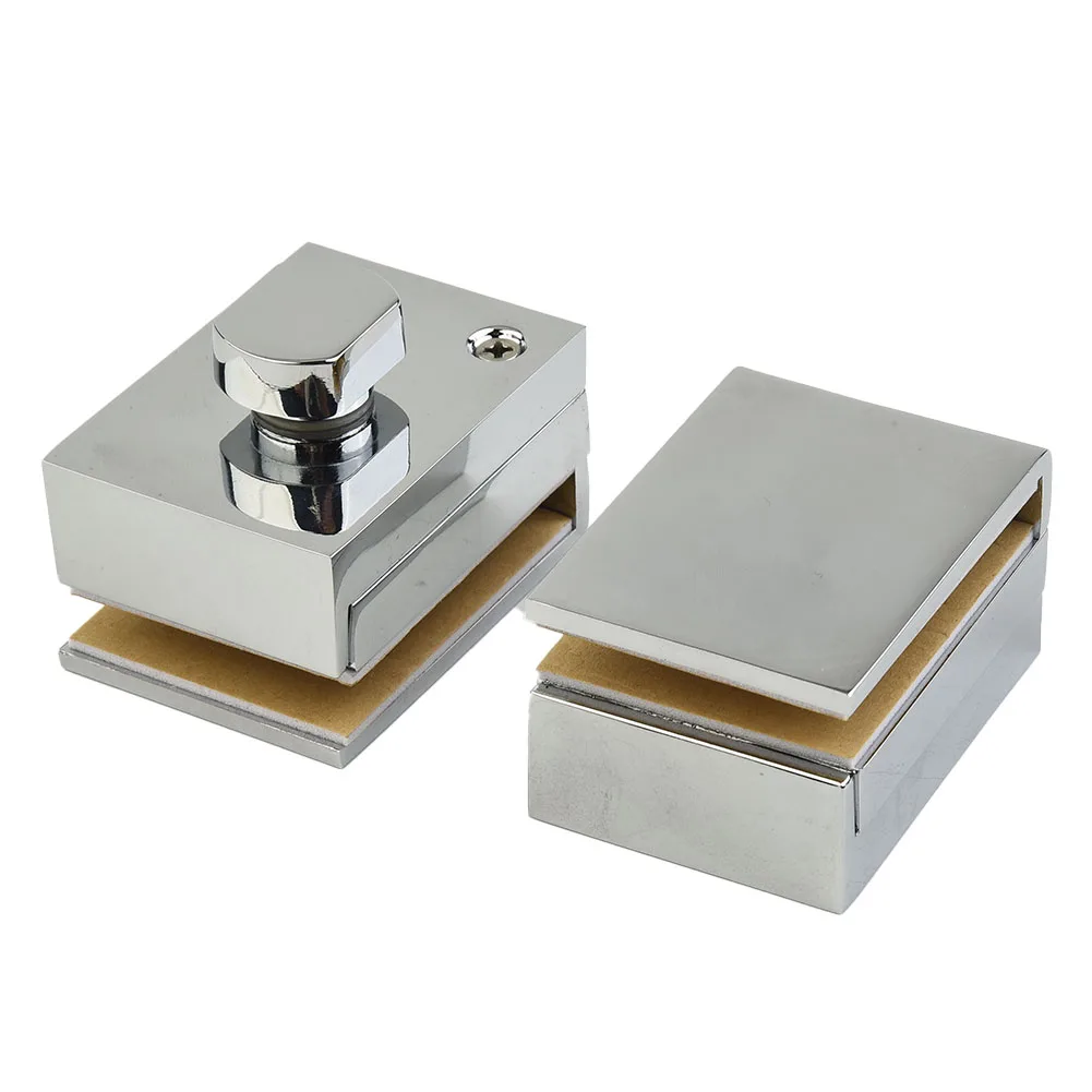 

1PC Zinc Alloy Door Lock Thicken Free Opening Glass Door Latch To Glass Panel Shower Room For 5-12 Mm Glass Size